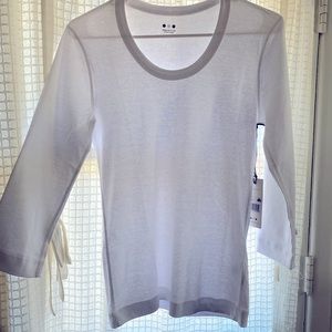 Basic white Tee, long sleeve. Three Dots, New w Tag.